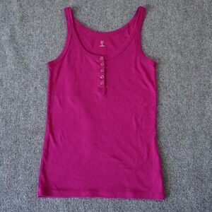 GAP Womens Tank Top Medium Purple Sleeveless 5 Button‎ Detail Casual